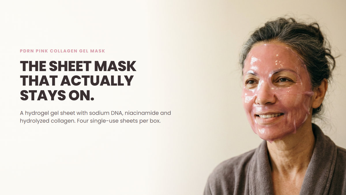 Veloura PDRN pink collagen gel mask - the sheet mask that actually stays on