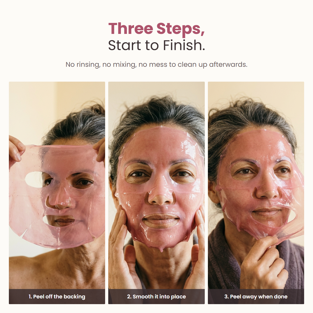 How to use the Veloura gel mask in three steps