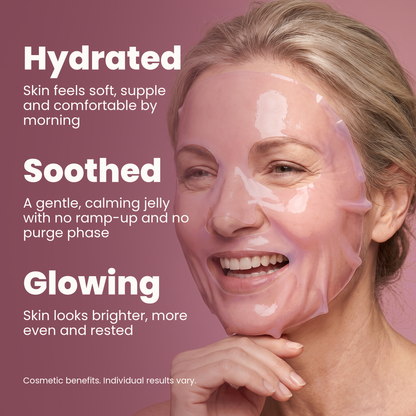 Veloura PDRN Collagen Jelly Mask — Worn overnight: hydrated, soothed and glowing skin